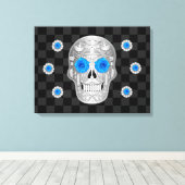 Chrome Calavera (Rose bleu) toile Imprimer (Insitu (Plancher de Bois))