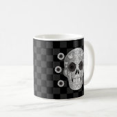 Chrome Calavera (Rose noir) Café Mug (Devant droit)