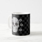 Chrome Calavera (Rose noir) Café Mug (Devant gauche)