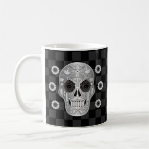 Chrome Calavera (Rose noir) Café Mug