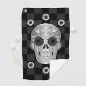 Chrome Calavera (Rose noir) serviette de golf (En situation)
