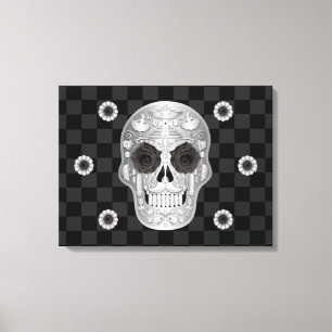 Chrome Calavera (Rose noir) toile Imprimer