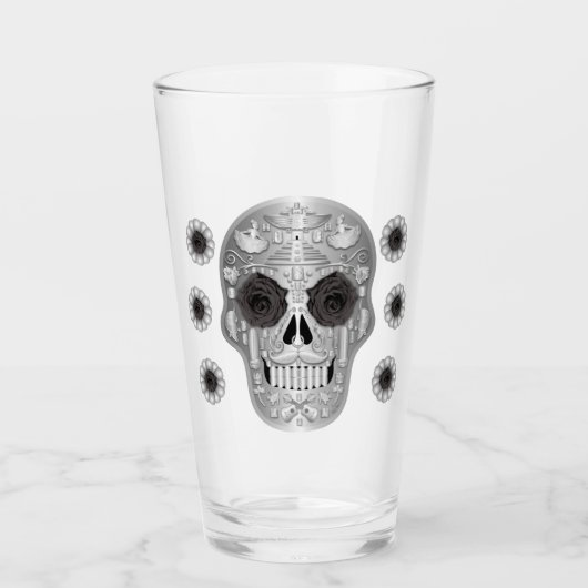 Chrome Calavera (Rose noir) Verre (Devant)