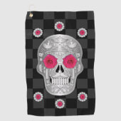 Chrome Calavera (Rose rose) serviette de golf (Devant)