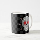 Chrome Calavera (Rose rouge) Café Mug (Devant droit)
