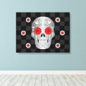 Chrome Calavera (Rose rouge) toile Imprimer (Insitu (Plancher de Bois))