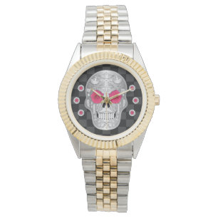 Chrome Calavera (Roze Rose) Watch Horloge