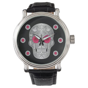 Chrome Calavera (Roze Rose) Watch Horloge