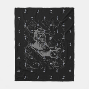 Chrome Capricorn Zodiac Symbol op Hevelius Fleece Deken