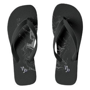 Chrome Capricorn Zodiac Symbol op Hevelius Teenslippers