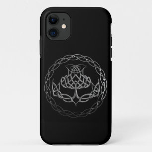 Chrome Celtic Knot Thistle iPhone 11 Hoesje
