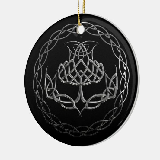 Chrome Celtic Knot Thistle Keramisch Ornament (Links)