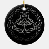 Chrome Celtic Knot Thistle Keramisch Ornament (Achterkant)