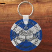Chrome Celtic Knot Thistle Sleutelhanger (Voorkant)