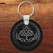 Chrome Celtic Knot Thistle Sleutelhanger (Voorkant)