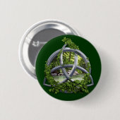 Chrome Celtic Trinity Knot Ronde Button 5,7 Cm (Voorkant /achterkant)
