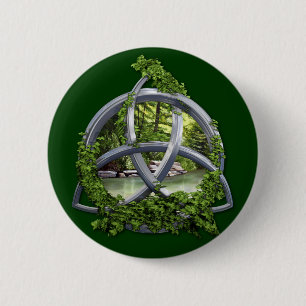 Chrome Celtic Trinity Knot Ronde Button 5,7 Cm