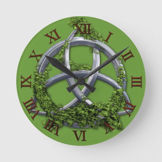 Chrome Celtic Trinity Knot Ronde Klok (Voorkant)
