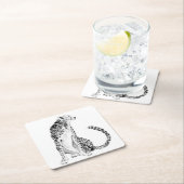 Chrome Cheetah Vierkante Kartonnen Onderzetter (Insitu)