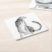 Chrome Cheetah Vierkante Kartonnen Onderzetter (Schuin)