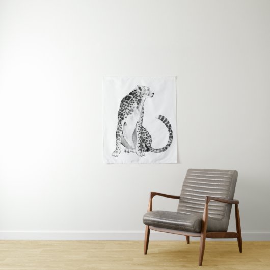 Chrome Cheetah Wandkleed (In situ)