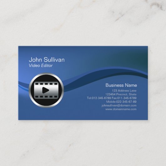 Chrome Clip Icône Éditeur vidéo Carte de visite (Devant)