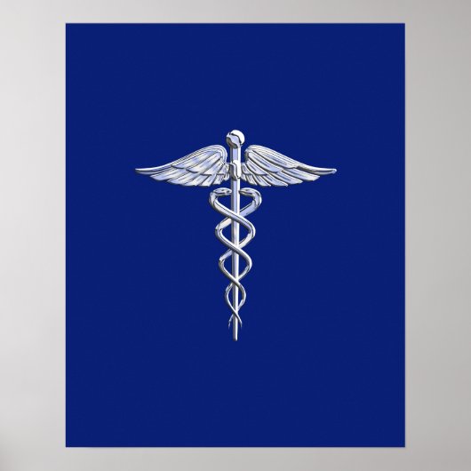 Chrome Comme Caduceus Symbole Médicale Marine Déco (Devant)
