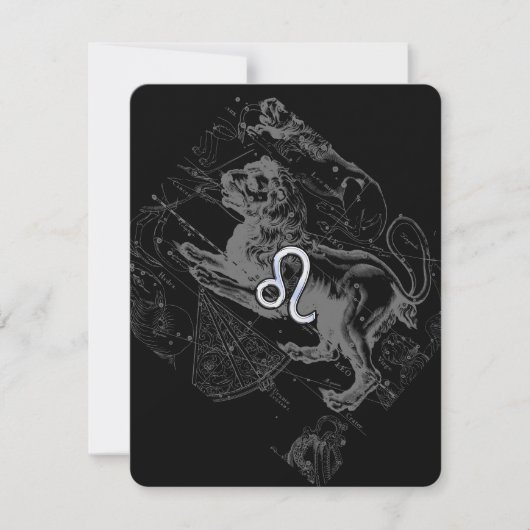 Chrome Comme Leo Zodiac Constellation Carte Heveli (Devant)