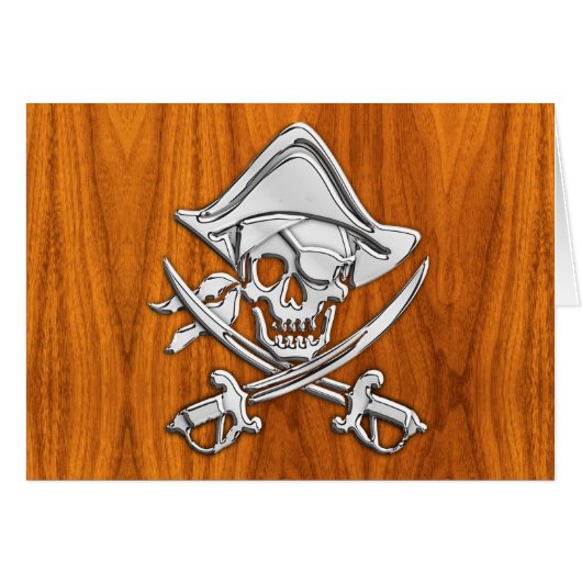 Chrome comme Pirate sur la plaque de teck (Devant horizontal)