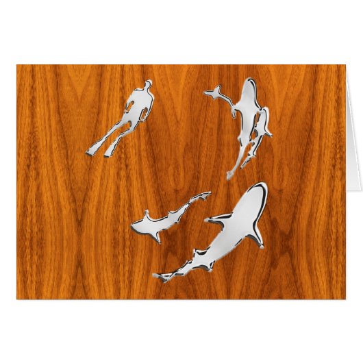 Chrome Comme Plongeur avec Requins sur Placage de (Devant horizontal)