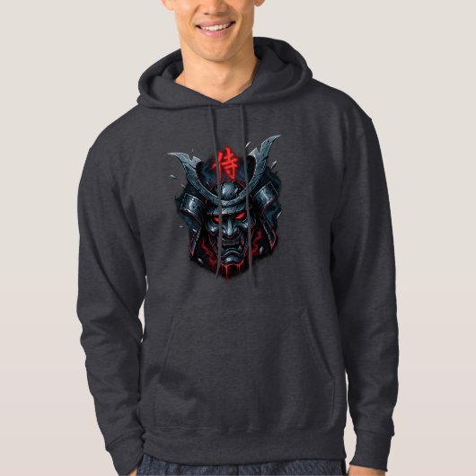 Chrome deelt Samurai-Warrior Mask-afbeelding Hoodie (Voorkant)