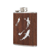 Chrome Diver in haaien op natte Mahogany Print Heupfles (Links)