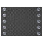 Chrome Dragon Crest in Carbon Fiber Print Tafelkleed (Voorkant (Horizontaal))