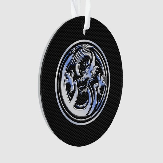 Chrome Dragon Crest noir Carbone Fibres Impression (devant)