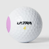 Chrome en Glitter Style Pink Ribbon Awareness Golfballen (Logo)