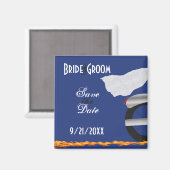 Chrome en Lace Biker Save the Date Magnet Magneet (Voorkant / Achterkant)