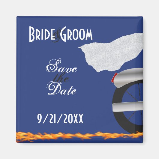 Chrome en Lace Biker Save the Date Magnet Magneet (Voorkant)