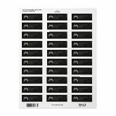 Chrome & Faux Étiquette de adresse de coeur ailé e (Feuille entière)