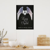 Chrome & Faux Poster Coeur aile en cuir (Cuisine)