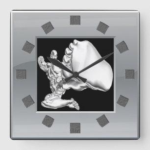 Chrome Fighter Wall klok