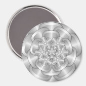 Chrome Flowers - Silver Magnet Magneet (Voorkant / Achterkant)