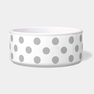 Chrome Gray Polka Dots Circles Voerbakje