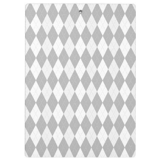 Chrome Grey Argyle lichtgrijs Small Diamond Shape Klembord (Achterkant)