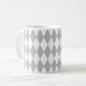 Chrome Grey Argyle lichtgrijs Small Diamond Shape Koffiemok (Voorkant links)