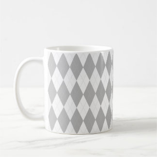Chrome Grey Argyle lichtgrijs Small Diamond Shape Koffiemok