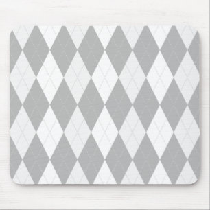 Chrome Grey Argyle lichtgrijs Small Diamond Shape Muismat