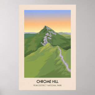 Chrome Hill Parc du Peak District Affiche de voyag