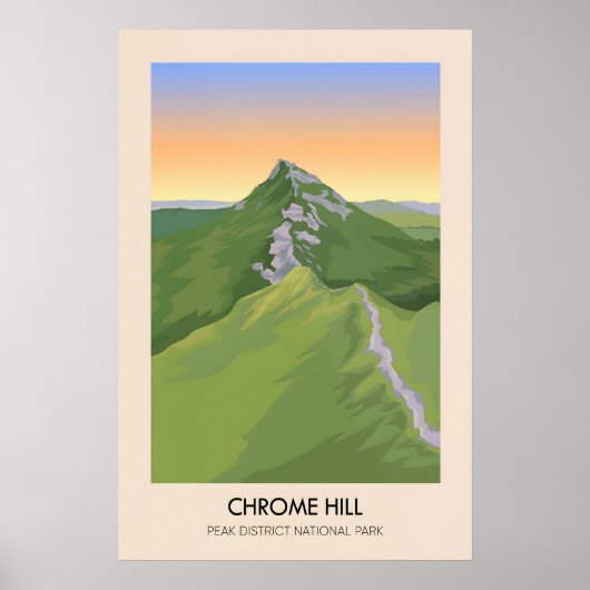 Chrome Hill Parc du Peak District Affiche de voyag (Devant)