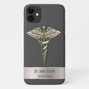 Chrome Holographic 3D Medical Caduceus iPhone 11 Hoesje