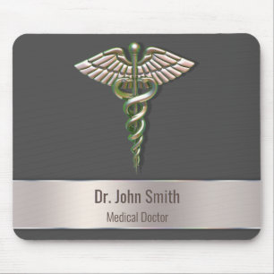 Chrome Holographic 3D Medical Caduceus Muismat